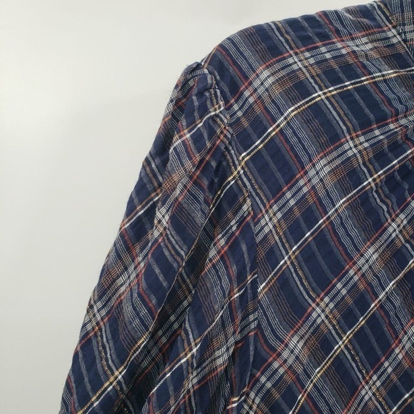 Veronica Beard Ashlynn Plaid Button Up Blouse Womens Size 4 Blue Pearl Snap - Picture 11 of 14